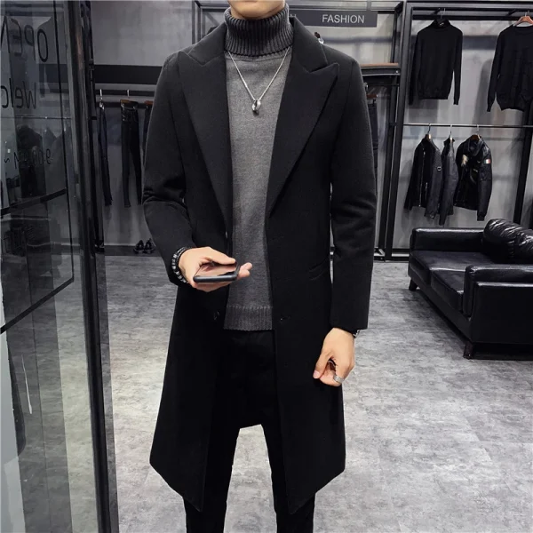 Slim Fit Trench Business Overcoat Clothing - Image 4