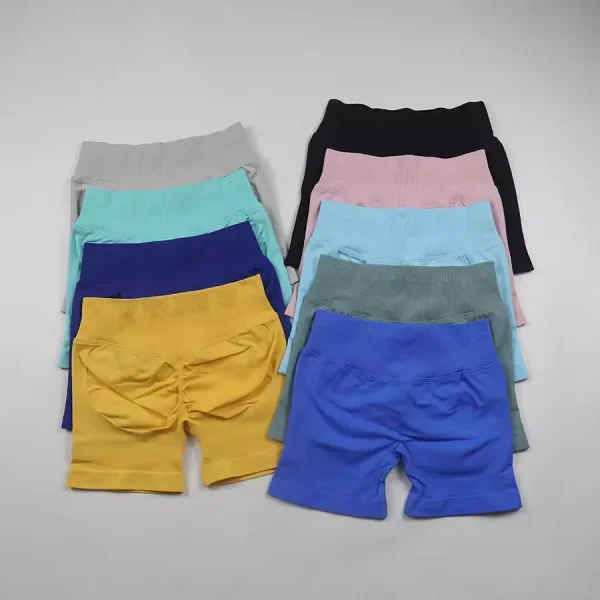 Ribbed Waist Yoga Shorts - Image 5