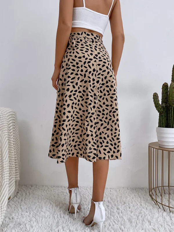 Casual Print Tie Side Wrap Skirt - Image 2