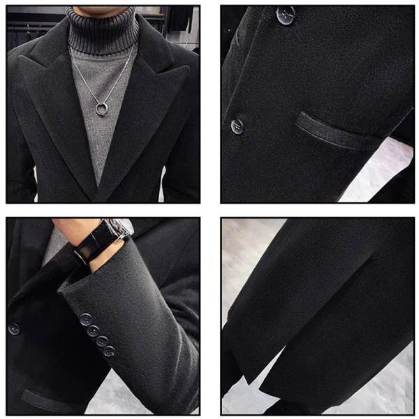 Slim Fit Trench Business Overcoat Clothing - Image 5