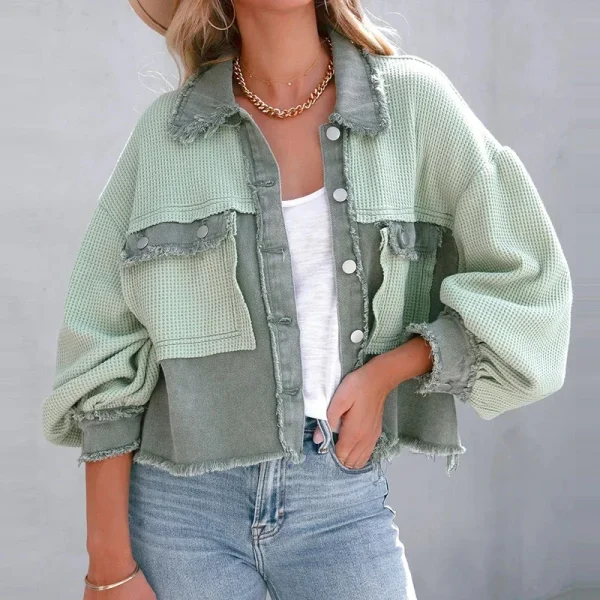 Spring Autumn Lady Frayed Coat - Image 6