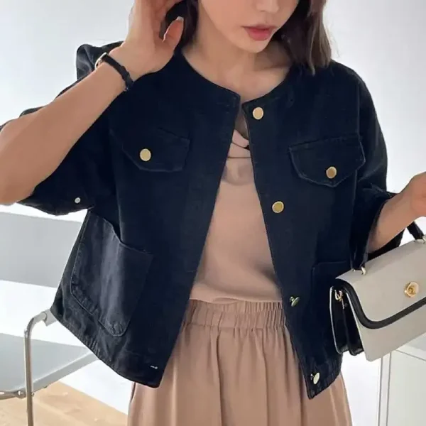 Long Sleeve Short Jacket Top For Women - Image 4
